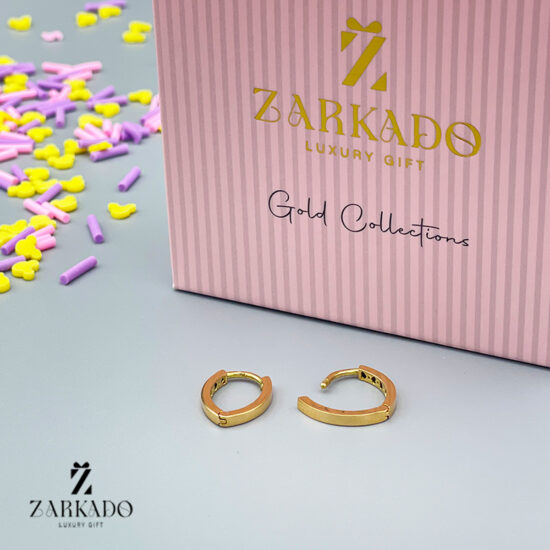 گوشواره حلقه ای طلا طرح بیضی کوچک