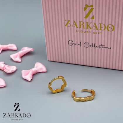 گوشواره حلقه ای طلا طرح گل