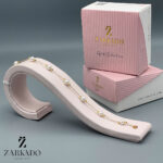 دستبند زنجیری طلا طرح مروارید و گوی