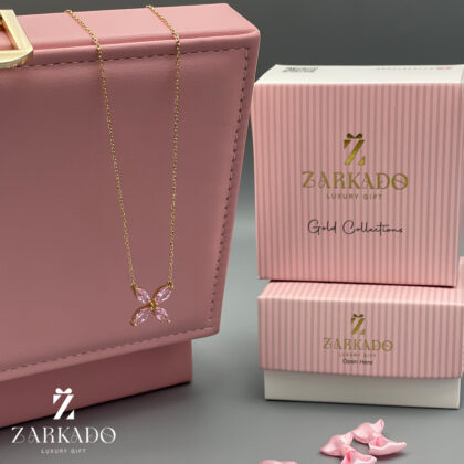 گردنبند زنجیری طلا طرح گل کریستالی