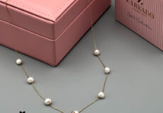 گردنبند زنجیری مروارید با فاصله