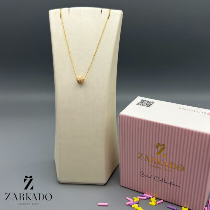 گردنبند زنجیری طرح گوی شنی رزگلد