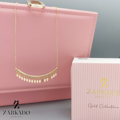 گردنبند زنجیری طلا طرح لبخند آویز لوزی