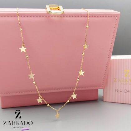 گردنبند زنجیری طلا با آویز های ستاره