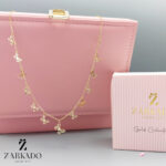 گردنبند زنجیری طلا با آویز های پروانه کد N1012