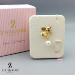 پلاک طلا طرح پروانه و مروارید کد P2631