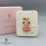 پلاک طلا طرح تدی صورتی کد P979