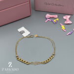 دستبند طلا کارتیه و زنجیر طرح 2 تکه کد B32985