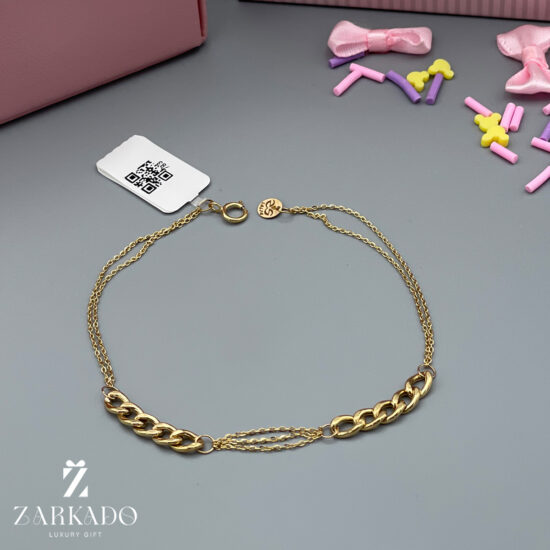 دستبند زنجیری طلا طرح دو تیکه کارتیه