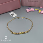 دستبند طلا طرح کارتیه و زنجیر کد B32987