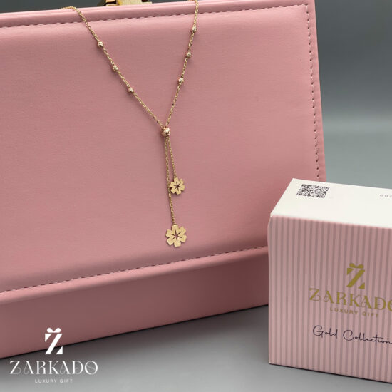 گردنبند زنجیری طرح گوی با آویز گل