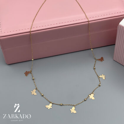 گردنبند زنجیری طرح پروانه و گوی