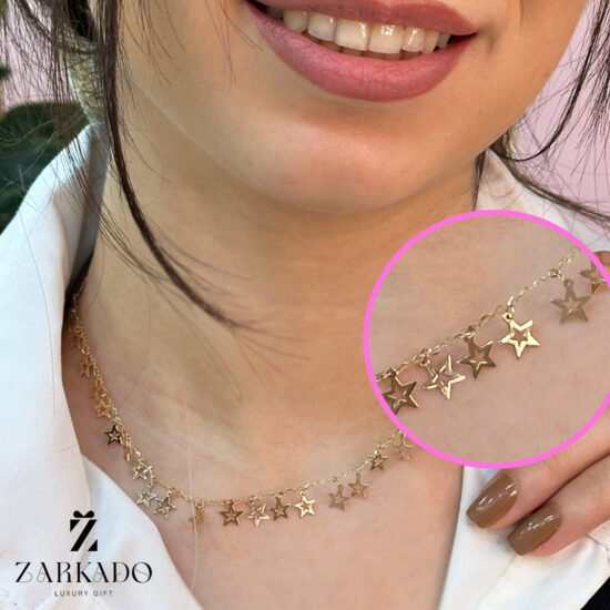 گردنبند طلا طرح ستاره آویز