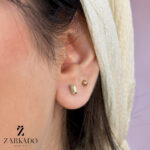 گوشواره میخی طلا طرح ذوزنقه سه بعدی کد E1405