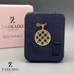 پلاک طلا طرح دایره طرحدار کد P781