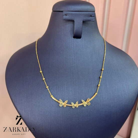 گردنبند طلا طرح لبخند پروانه