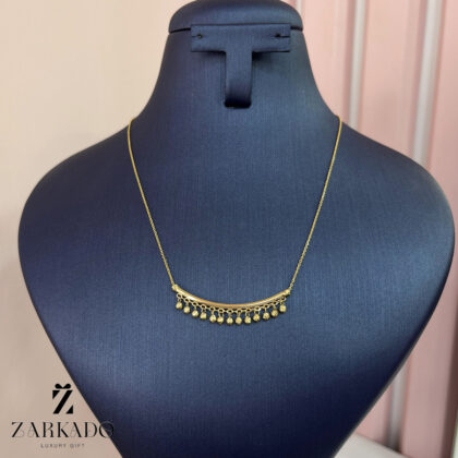 گردنبند طلا طرح لبخند با گوی آویز