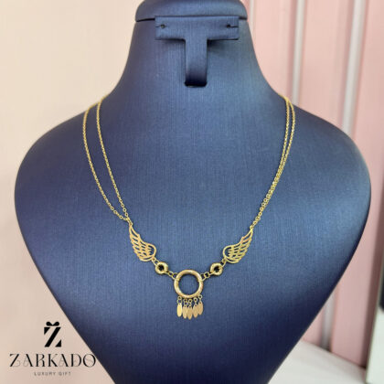 گردنبند طلا طرح حلقه دریم کچر و بال فرشته