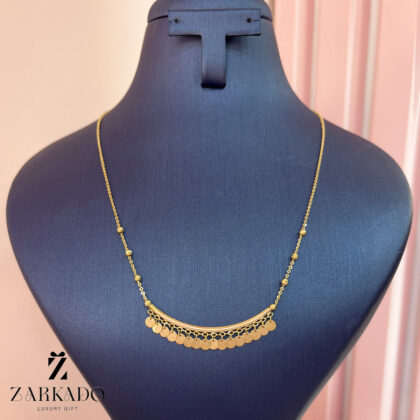 گردنبند طلا طرح لبخند پولکی و گوی