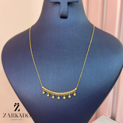 گردنبند طلا طرح لبخند و گوی آویز