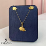 نیم ست طلا طرح جوجه تیغی کد NS1245