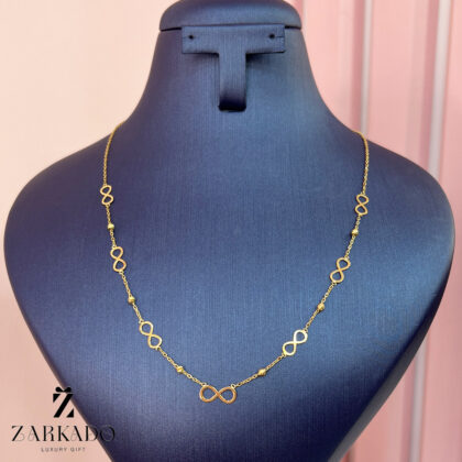 گردنبند طلا طرح بی نهایت و گوی