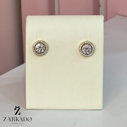 گوشواره میخی طلا نگین دار