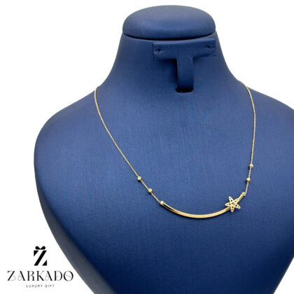 گردنبند طلا طرح لبخند ستاره و گوی