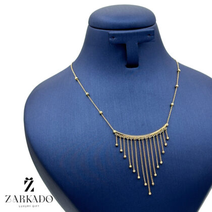 گردنبند طلا طرح لبخند آویزهای گوی