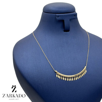 گردنبند طلا طرح لبخند آویزهای بیضی
