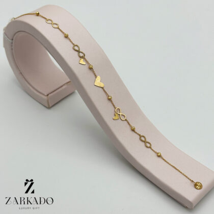 دستبند طلا قلب و بی نهایت