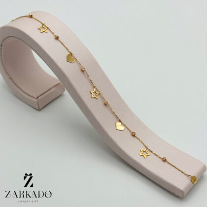 دستبند طلا طرح ستاره و قلب