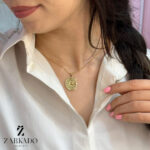 پلاک طلا خورشید و گوی طرحدار کد P2085