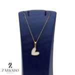 پلاک طلا قلب میناکاری سفید کد P11697