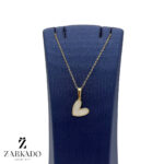 پلاک طلا قلب میناکاری سفید شاینی کد P5765