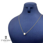 گردنبند طلا طرح زنجیر و مروارید کد P3500