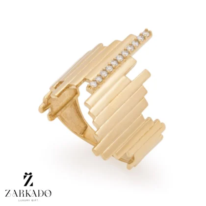 انگشتر طلا طرح ضربان نگین دار