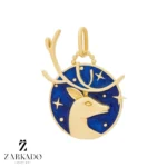 پلاک طلا طرح گوزن میناکاری سه بعدی کد P4506