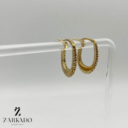 گوشواره حلقه ای طلا طرح ورساچ و آیینه ای