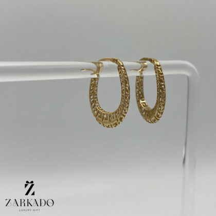 گوشواره حلقه ای طلا طرح ورساچ