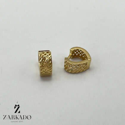 گوشواره حلقه ای طلا تراشدار