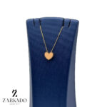 پلاک طلا طرح قلب میناکاری گلبهی کد P5184