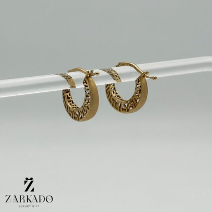 گوشواره حلقه ای طلا طرح ورساچ