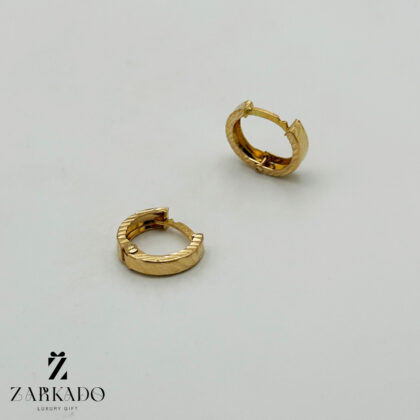 گوشواره حلقه ای طلا تراشدار