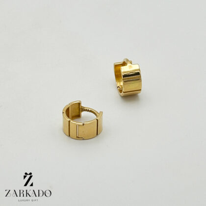 گوشواره کلیپسی طلا طرح آینه ای پهن