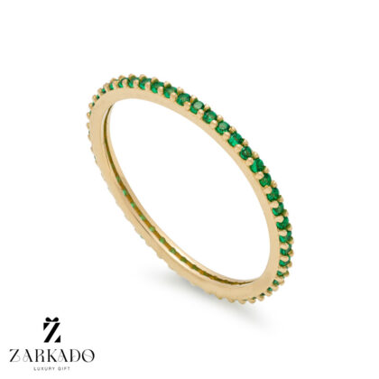 انگشتر طلا دورنگین سبز