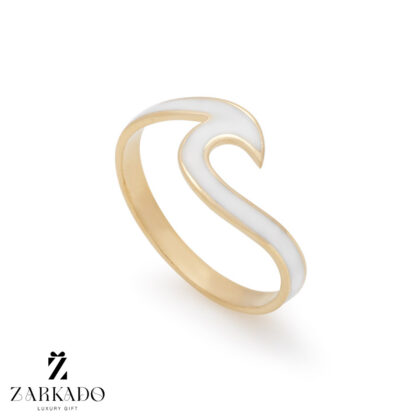 انگشتر طلا موج میناکاری