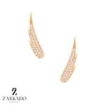 گوشواره میخی طلا بال فرشته نگین دار کد E5492