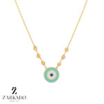 گردنبند طلا دایره میناکاری با گوی کد N5631