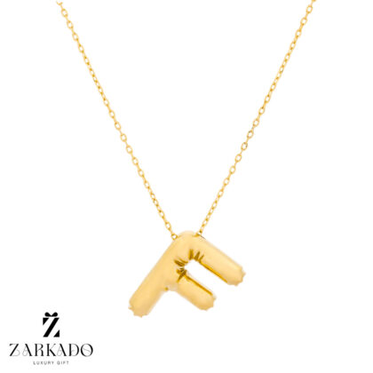 گردنبند طلا حرف انگلیسی F مدل بادکنکی